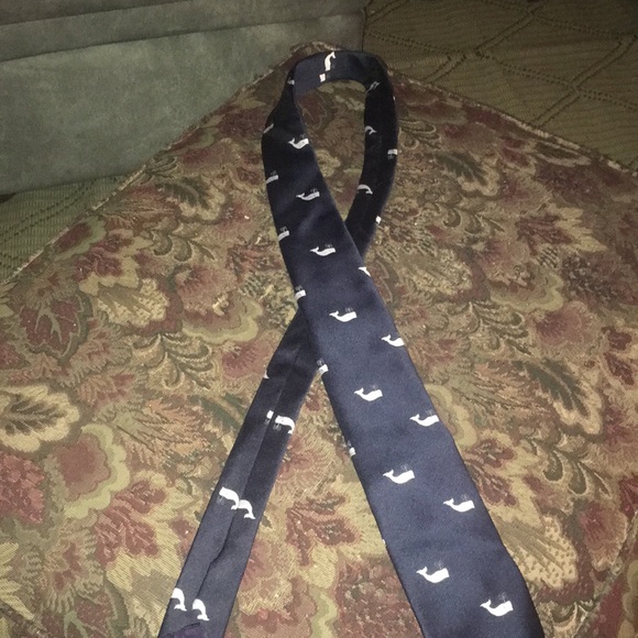 Pintail Men Blue Tie with White Whales - Picture 5 of 6